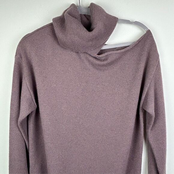 Paige Raundi Cutout Shoulder Sweater Truffle Taupe Wool Knit Turtleneck sz S EUC - Picture 3 of 14